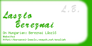 laszlo bereznai business card