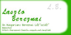 laszlo bereznai business card